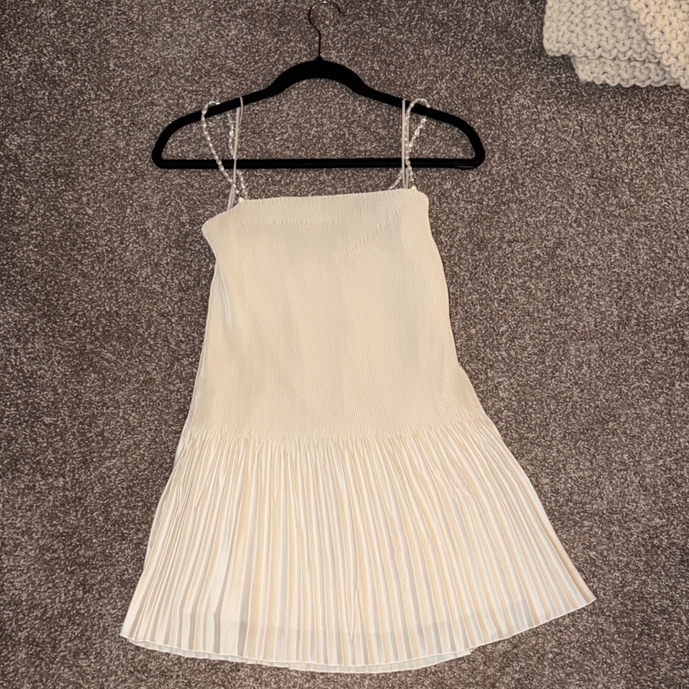 Abercrombie & Fitch Giselle Faux Pearl pleat release mini dress A-Line Skirt